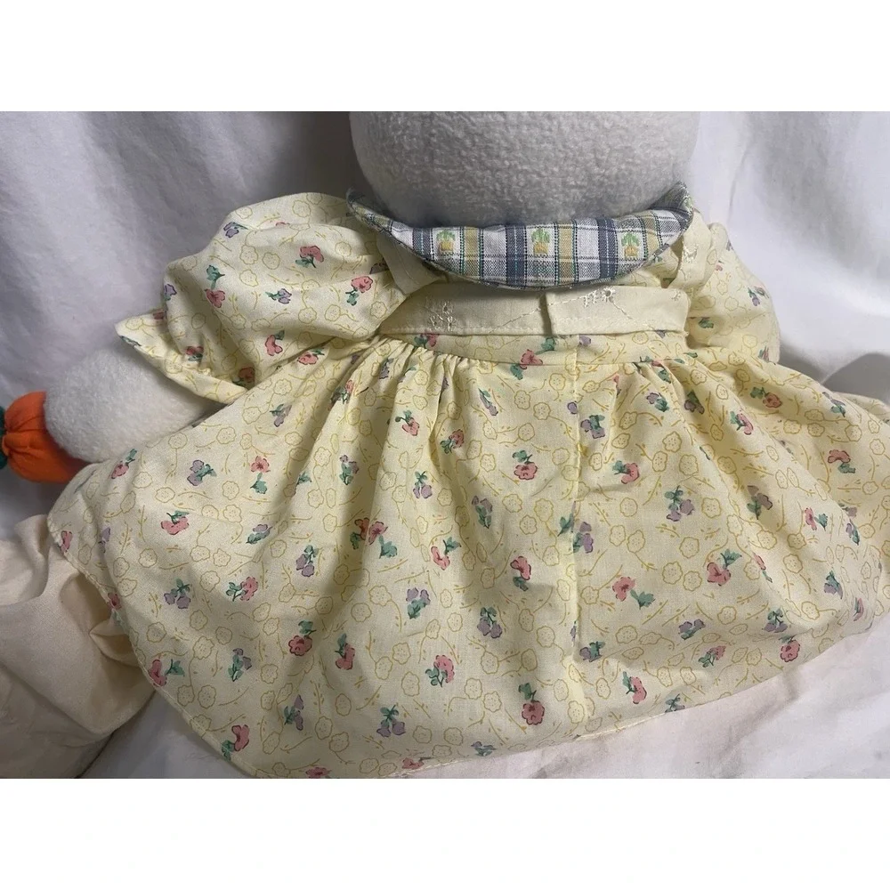 Vintage Easter Spring bunny cottage dress door stopper plush 18